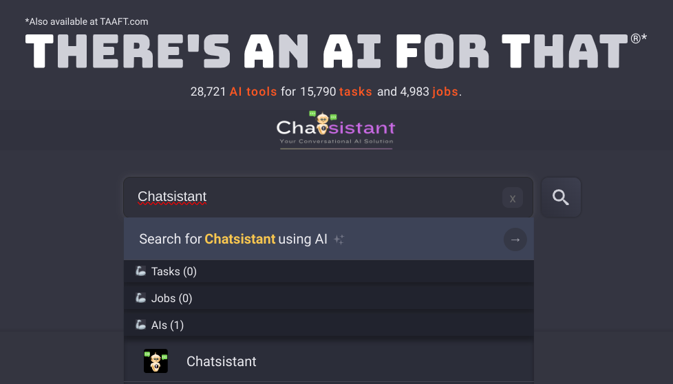 Chatsistant on There's An AI For That Featured