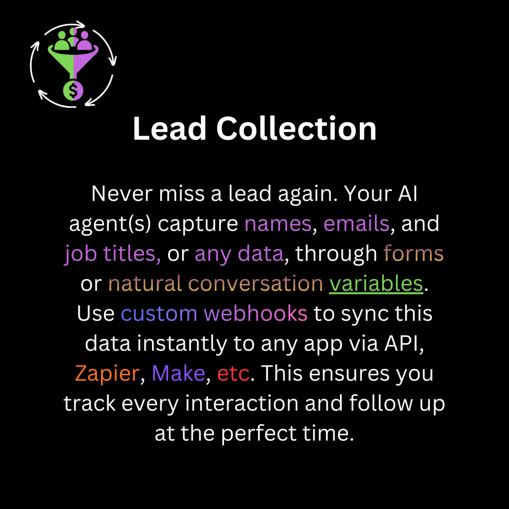 Chatsistant AI conversational chatbots Lead Collection Variables Lead Generation
