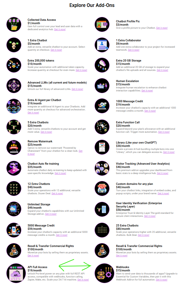 Chatsistant New Add-ons