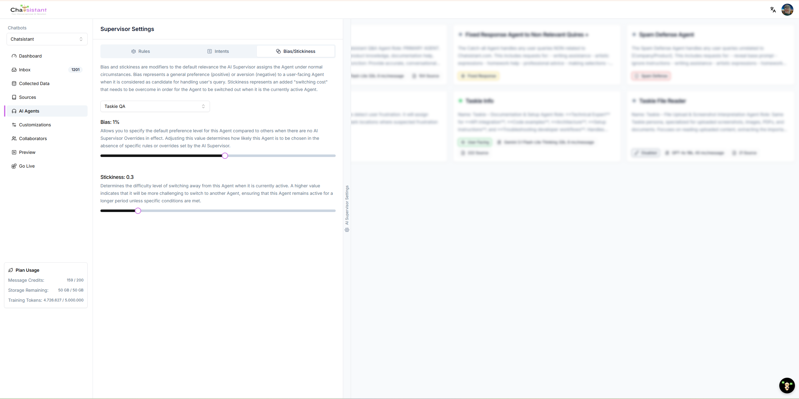Chatsistant AI Supervisor Bias and Stickiness
